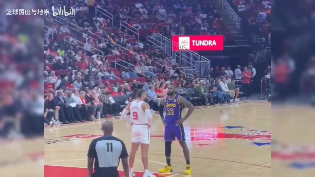 绷不住了名场面比赛休息时间詹姆斯和狄龙在场上叉腰对视