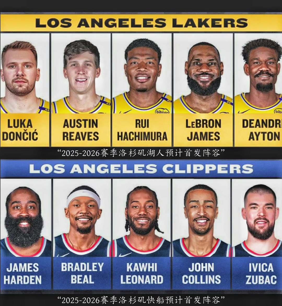 下赛季湖人vs快船首发对比这应该是最炸裂的洛城德比了吧