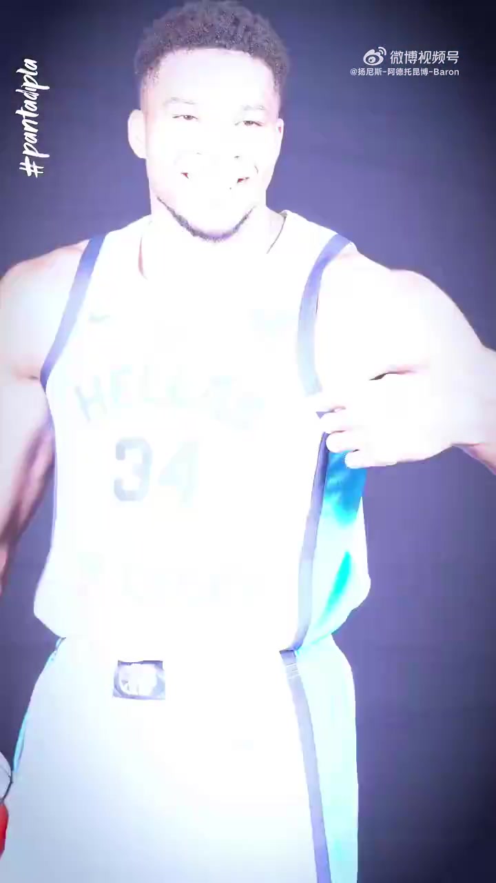 为国出战字母哥身穿希腊球衣披上国旗拍摄定妆照真帅啊