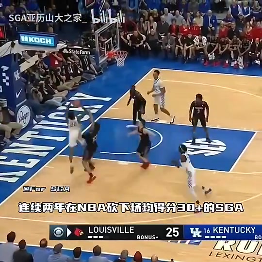 大学时期的SGA靠着一手中投在NCAA也能大杀四方