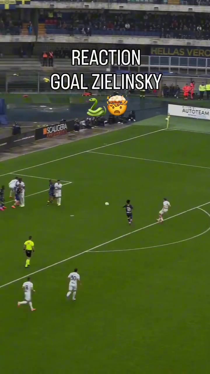 从看台上意大利球迷的反应便能看出泽林斯基这一脚有多恐怖