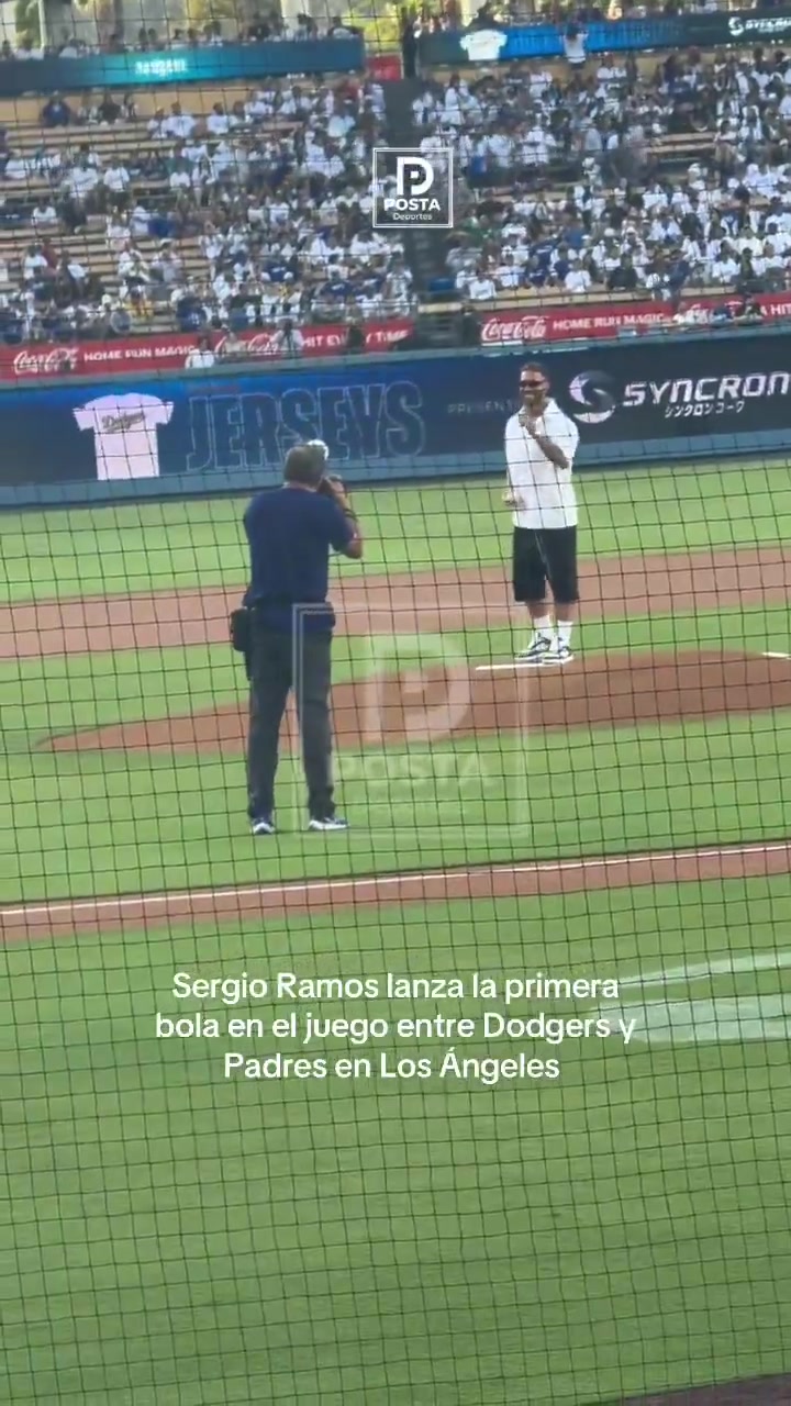 洛杉矶道奇比赛前拉莫斯现身投球