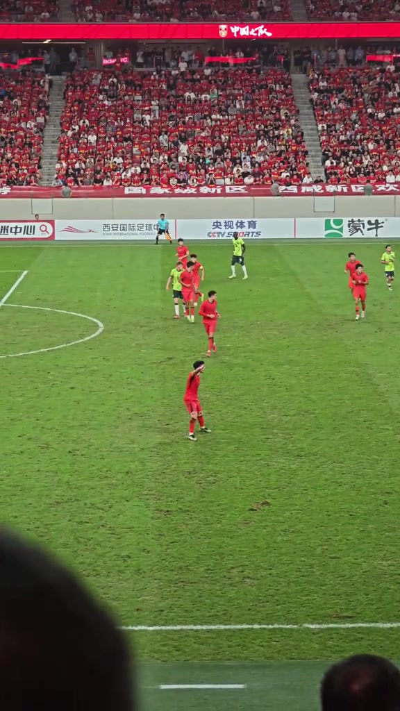 现场球迷实拍国足和澳大利亚球员起冲突干他