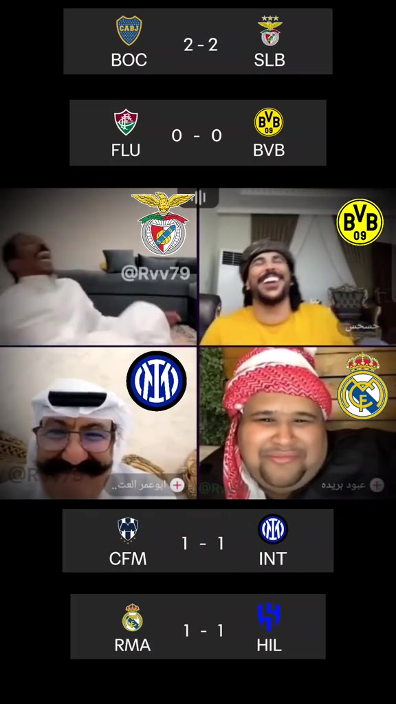 网友整活世俱杯首轮战罢欧洲四大失意豪强正好凑成一桌